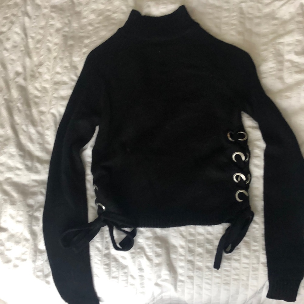 Black Mock Neck Sweater